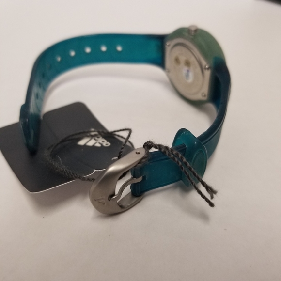 Adidas Y2K Kids Teens Boy Girls Teal Silicon Wrist Watch New - Picture 5 of 6
